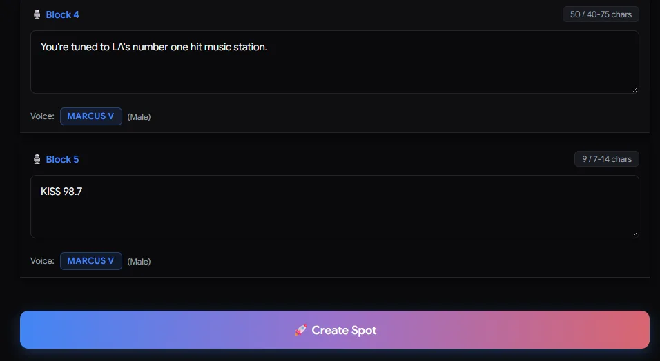 How to Create Radio Commercials and Professional Station IDs with AI Voiceover Templates - Paso 3
